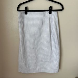 White Pleated Pencil Skirt